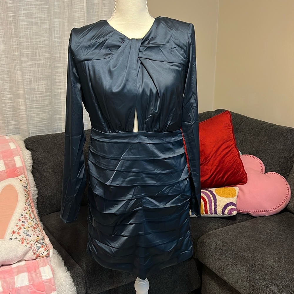 Teal color dress
